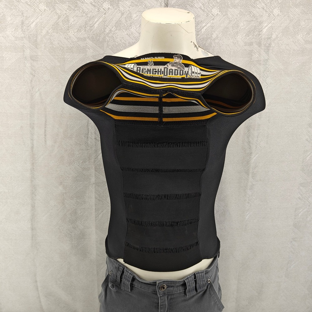 Bench Daddy Bench Shirt 34 Black Yellow Powerlifting Strength Training Support
